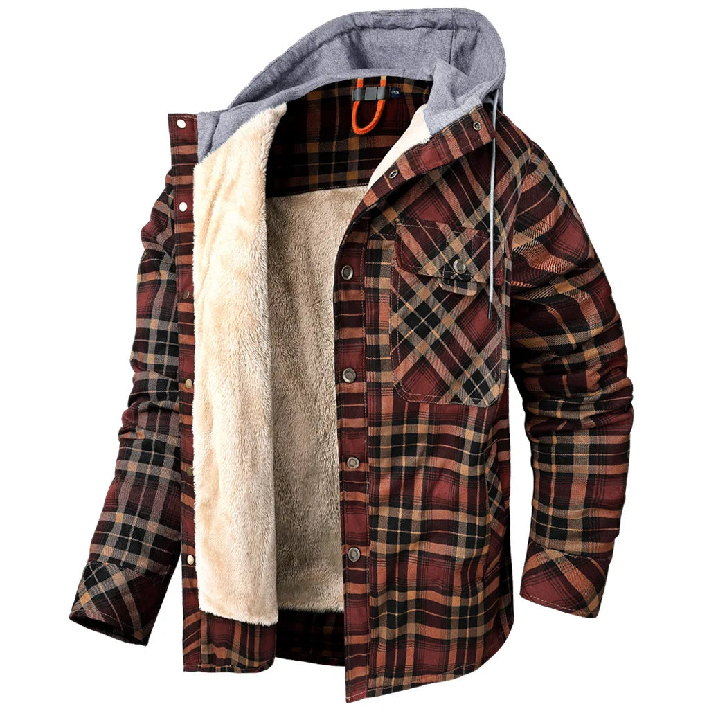 Men’s Zip-Up Plaid Shirt Jacket – Cotton Blend Casual Overshirt | Kampayla Adventures