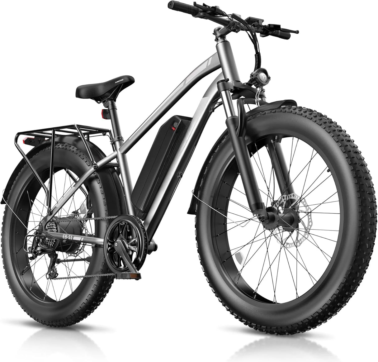 500W/1000W Fat Tire Electric Bike – 48V, 26" All-Terrain E-Bike with Cargo Rack | Kampayla Adventures