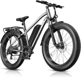 500W/1000W Fat Tire Electric Bike – 48V, 26" All-Terrain E-Bike with Cargo Rack | Kampayla Adventures
