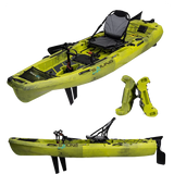 Kampayla SP2S290 Modular Pedal Fishing Kayak – 9.5ft LLDPE Hull with Rudder System & Storage