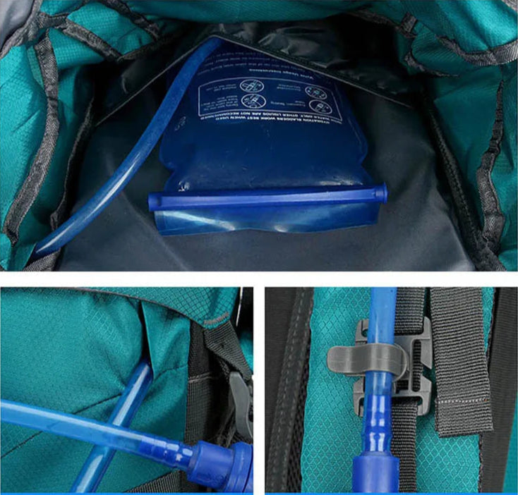 Kampayla Adventures 60L Reflective Waterproof Hiking Backpack – With Rain Cover & Shoe Compartment