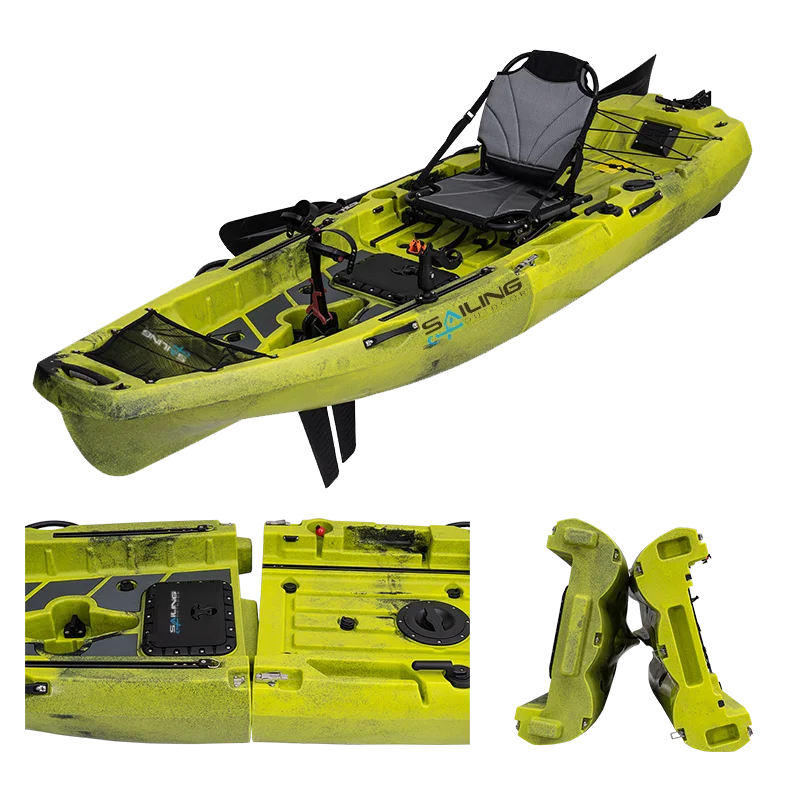 Kampayla SP2S290 Modular Pedal Fishing Kayak – 9.5ft LLDPE Hull with Rudder System & Storage