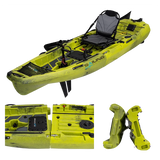 Kampayla SP2S290 Modular Pedal Fishing Kayak – 9.5ft LLDPE Hull with Rudder System & Storage