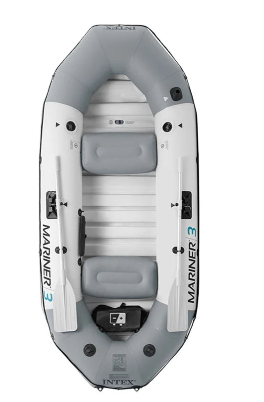 Kapayla Mariner 3-Person Inflatable Boat Set – Includes Oars & Pump | 297cm PVC Drift Vessel for Lakes & Rivers