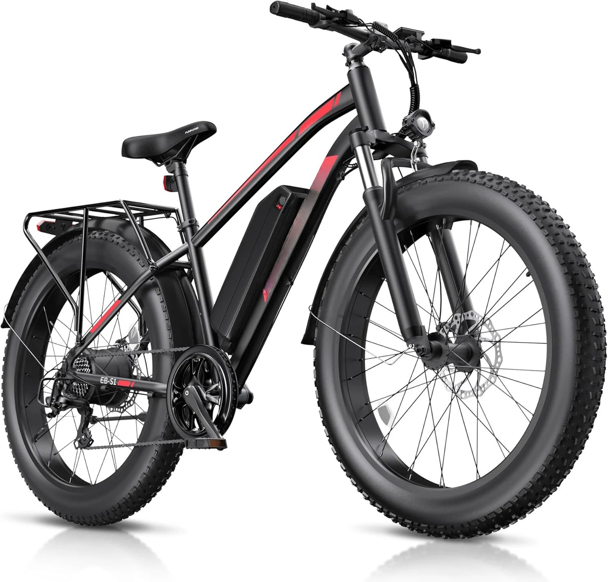 500W/1000W Fat Tire Electric Bike – 48V, 26" All-Terrain E-Bike with Cargo Rack | Kampayla Adventures