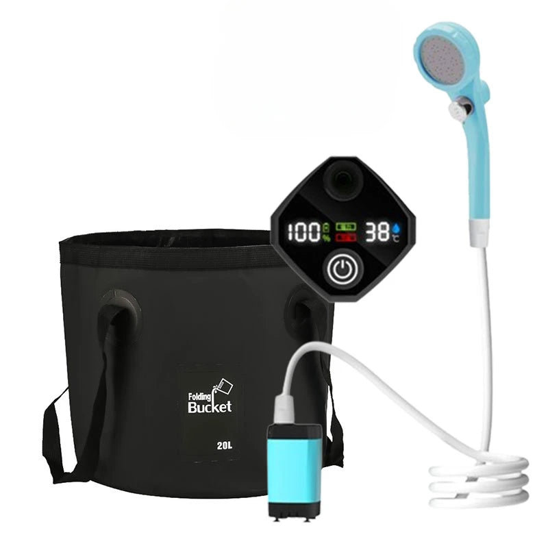 Kampayla Portable Electric Camping Shower – 20L Water Tank with 6000mAh Rechargeable Battery & 5 Spray Modes