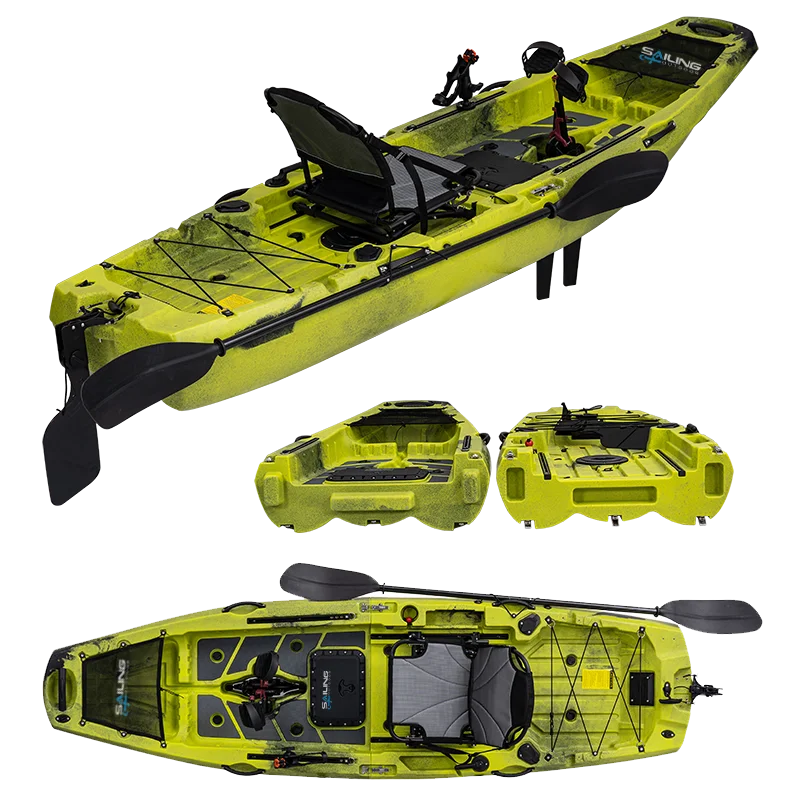 Kampayla SP2S290 Modular Pedal Fishing Kayak – 9.5ft LLDPE Hull with Rudder System & Storage