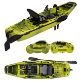 Kampayla SP2S290 Modular Pedal Fishing Kayak – 9.5ft LLDPE Hull with Rudder System & Storage