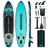 Kampayla x TOURUS 11’ Double-Layer Inflatable SUP – Yoga & Touring Paddle Board (Blue Wood Design)