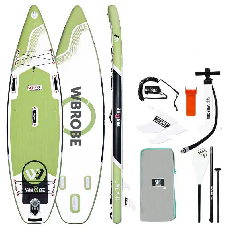 Kampayla x TOURUS 11’ Double-Layer Inflatable SUP – Yoga & Touring Paddle Board (Blue Wood Design)