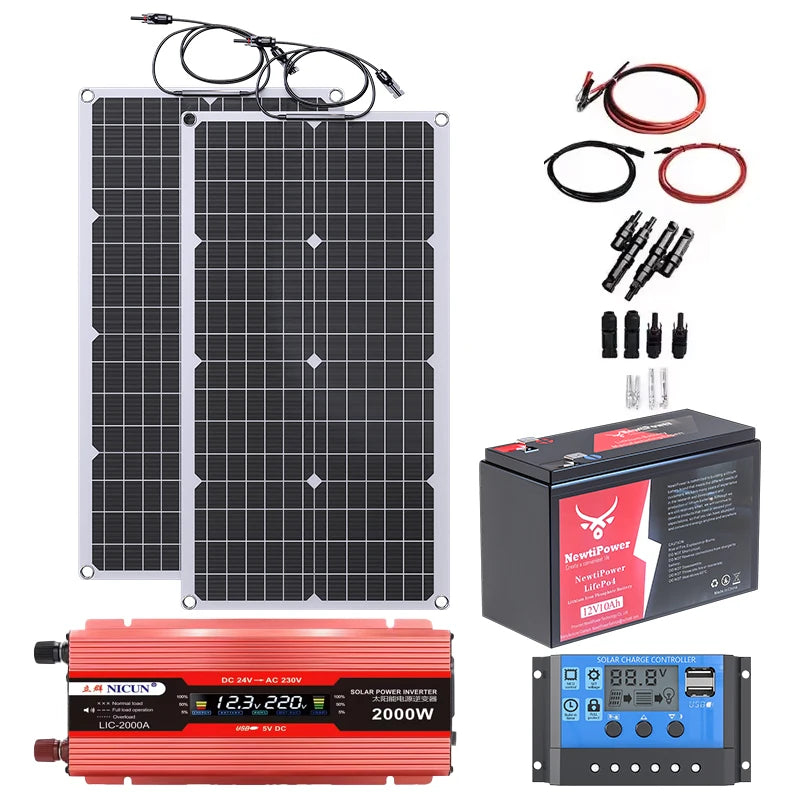 200W Flexible Solar Panel Kit