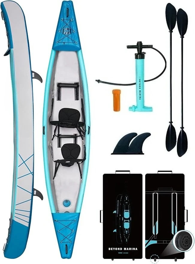 Kampayla Triple Mariner Drop-Stitch Kayak – 3-Person High-Pressure Inflatable Adventure Kayak Set
