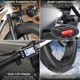 500W/1000W Fat Tire Electric Bike – 48V, 26" All-Terrain E-Bike with Cargo Rack | Kampayla Adventures