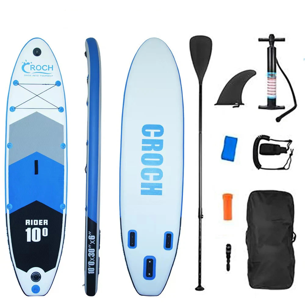 Kampayla x TOURUS 11’ Double-Layer Inflatable SUP – Yoga & Touring Paddle Board (Blue Wood Design)