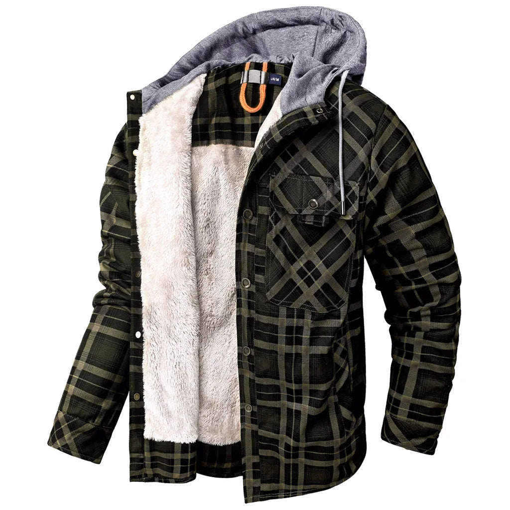 Men’s Zip-Up Plaid Shirt Jacket – Cotton Blend Casual Overshirt | Kampayla Adventures