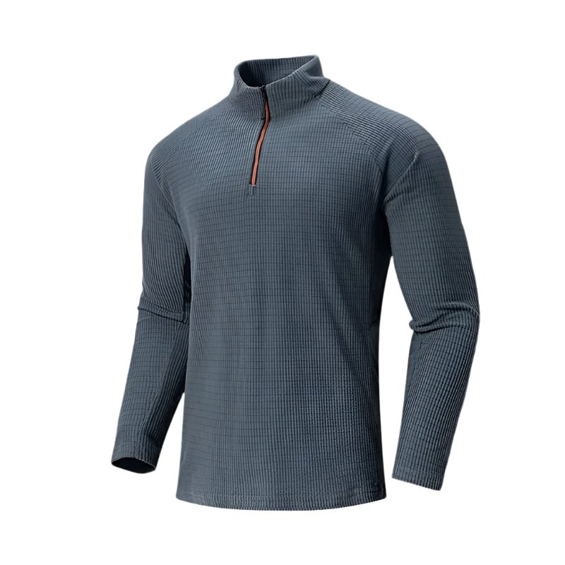 Men’s Fleece Training Sweatshirt – Zip Collar Outdoor Activewear | Kampayla Adventures