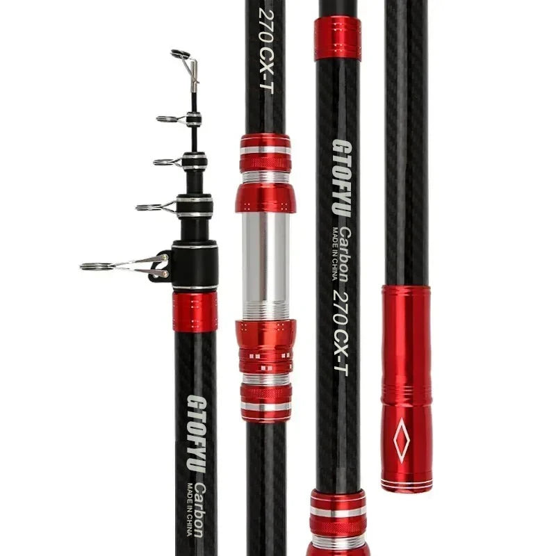 Kampayla x GTOFYU Carbon Telescopic Fishing Rod – Heavy-Duty Rod for Salt & Freshwater Casting