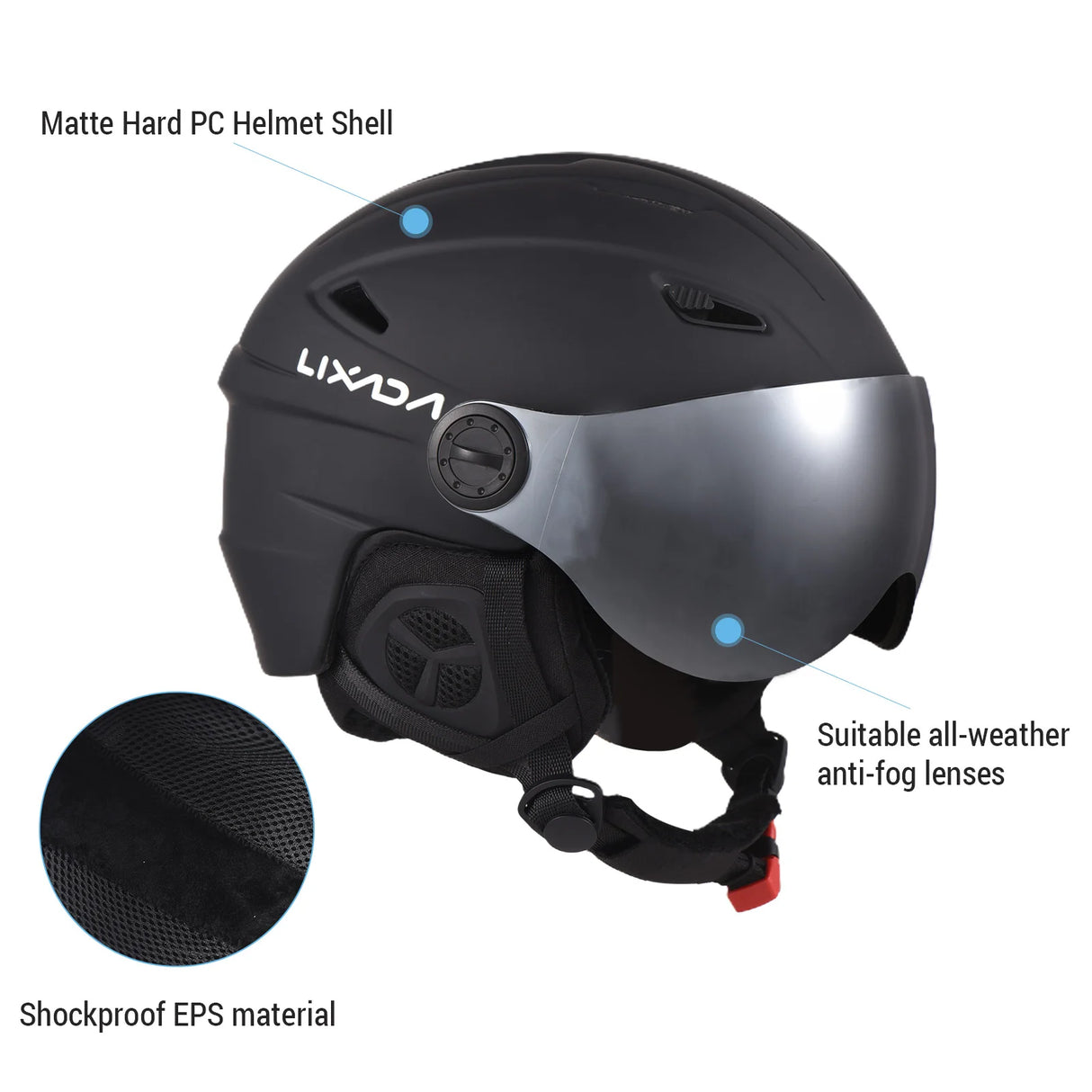 Kampayla x TOMSHOO Ski Helmet with Goggles – Adjustable, Anti-Fog, EPS-Impact Protection for Aussie Snowfields