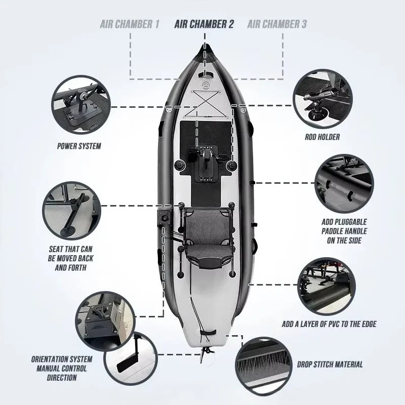 Inflatable Pedal Fishing Kayak