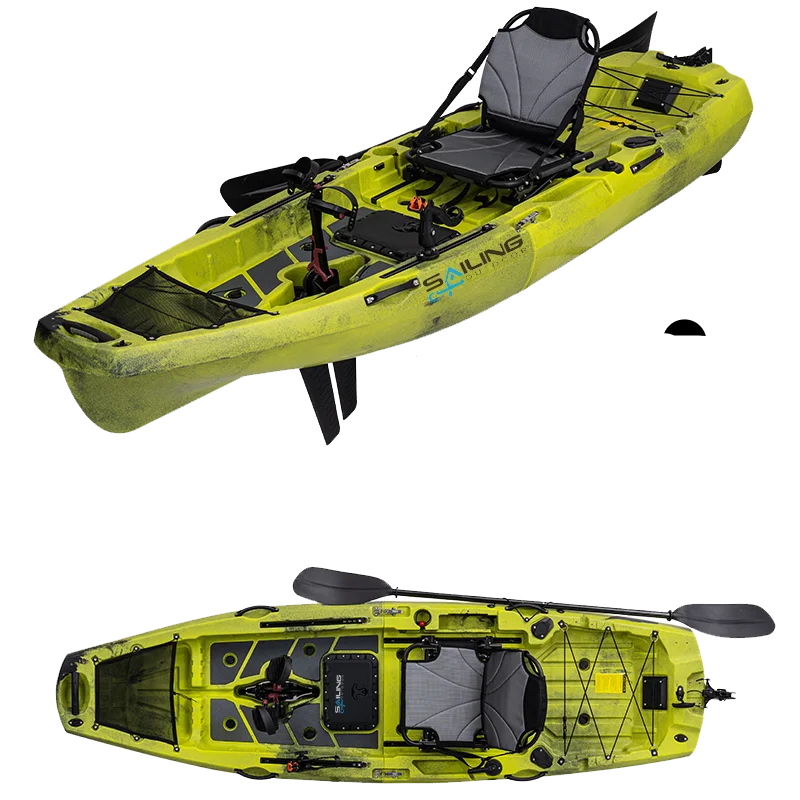 Kampayla SP2S290 Modular Pedal Fishing Kayak – 9.5ft LLDPE Hull with Rudder System & Storage