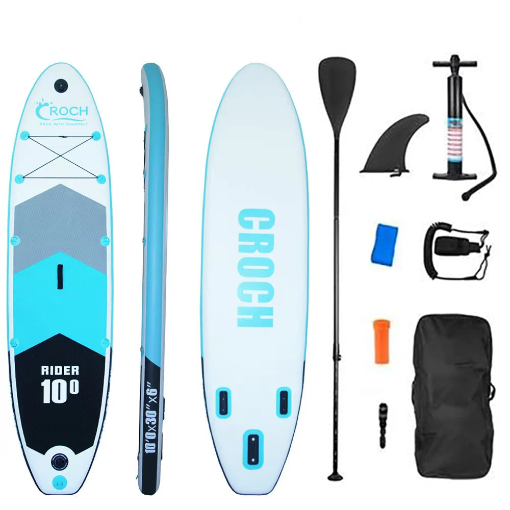 Kampayla x TOURUS 11’ Double-Layer Inflatable SUP – Yoga & Touring Paddle Board (Blue Wood Design)