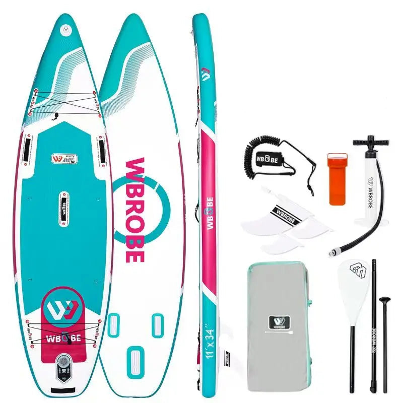 Kampayla x TOURUS 11’ Double-Layer Inflatable SUP – Yoga & Touring Paddle Board (Blue Wood Design)