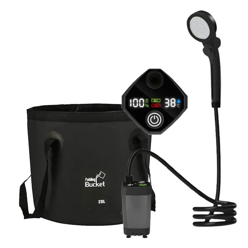 Kampayla Portable Electric Camping Shower – 20L Water Tank with 6000mAh Rechargeable Battery & 5 Spray Modes
