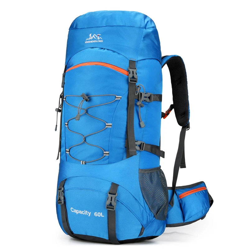 Kampayla Adventures 60L Reflective Waterproof Hiking Backpack – With Rain Cover & Shoe Compartment