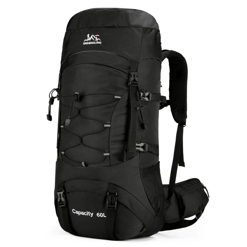 Kampayla Adventures 60L Reflective Waterproof Hiking Backpack – With Rain Cover & Shoe Compartment
