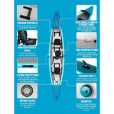 Kampayla Triple Mariner Drop-Stitch Kayak – 3-Person High-Pressure Inflatable Adventure Kayak Set