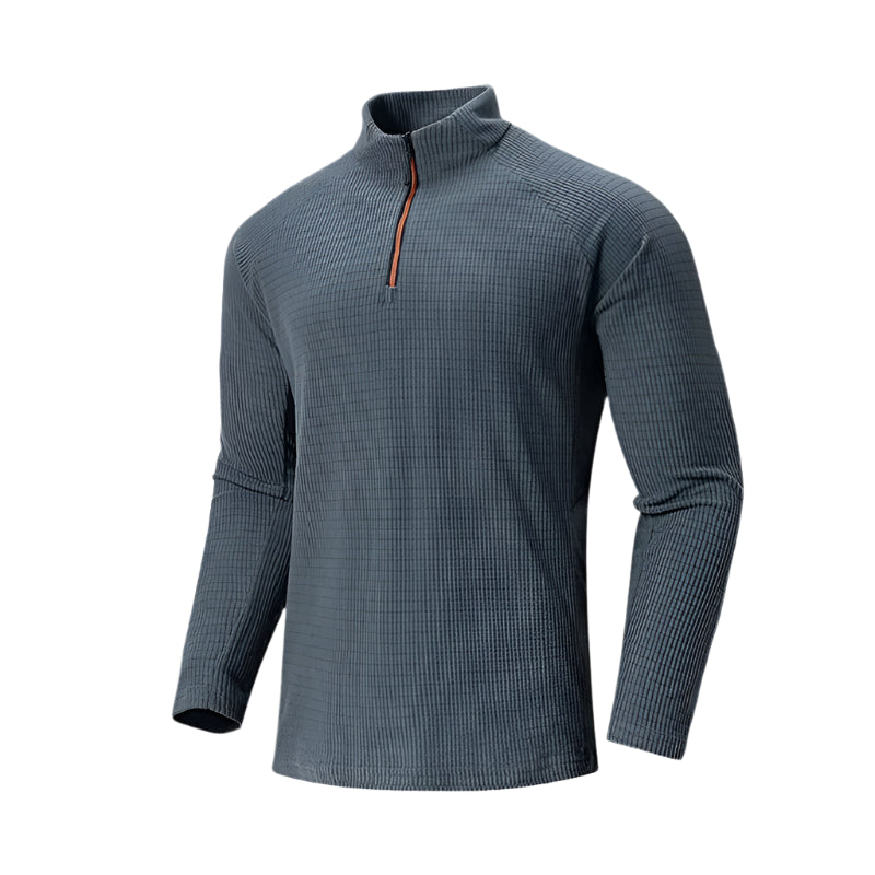 Men’s Fleece Training Sweatshirt – Zip Collar Outdoor Activewear | Kampayla Adventures