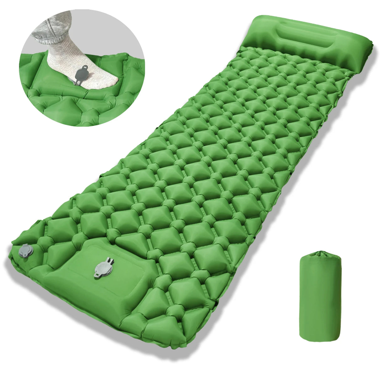 Kampayla Ultra-Comfort Inflatable Camping Mattress – Built-In Pump | Single & Double Options